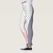Leggings Élégant pois géométriques rose pastel (Gauche)