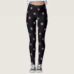 Leggings élégant pois noir violet<br><div class="desc">Design pois élégant et moderne.</div>