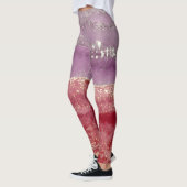 Leggings Elegant purple and gold glitter (Gauche)