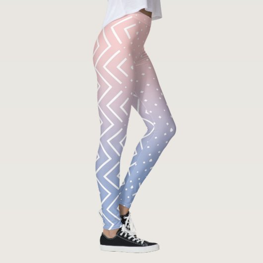 Leggings Elégant quartz rose bleu pastel Cute Chevron (Droite)