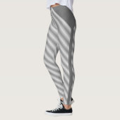Leggings Élégant rayé blanc argenté (Gauche)