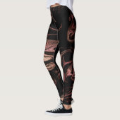 Leggings Elégant rose en cuivre doré noir marbre (Gauche)