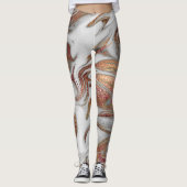 Leggings Elégant rose en cuivre moderne or blanc marbre (Devant)