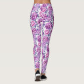 Leggings Élégant rose et violet floral (Dos)