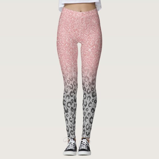 Leggings Élégant Rose Gold Parties scintillant Empreinte de (Devant)