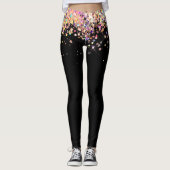 Leggings Elégant Rose holographique Parties scintillant or  (Devant)