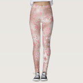 Leggings Élégant rose or Noël Snowflake Motif (Devant)