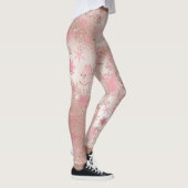 Leggings Élégant rose or Noël Snowflake Motif (Droite)