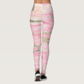 Leggings Elégant rose Parties scintillant argent  marbre Mo (Dos)