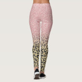 Leggings Élégant Rose Parties scintillant or Empreinte de l (Dos)