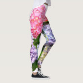 Leggings Elégant rose violet bleu floral Hydrangea Bouquet (Droite)