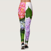 Leggings Elégant rose violet bleu floral Hydrangea Bouquet (Dos)