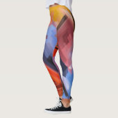 Leggings Elégant rouge orange noir rose bleu abstraction (Gauche)