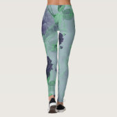 Leggings Elégant Shabby Chic Blue Rose Illustration (Dos)