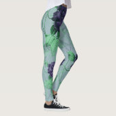 Leggings Elégant Shabby Chic Blue Rose Illustration (Droite)