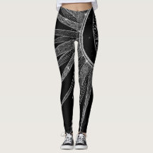 Elégant Silver Sun Moon Mandala Black Design