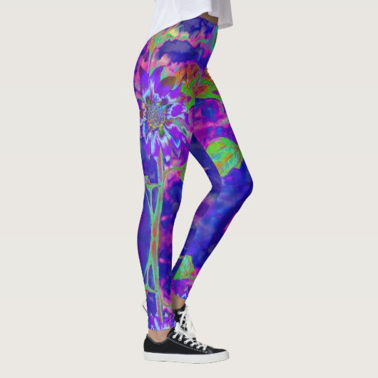 Leggings Élégant tournesol violet abstrait (Droite)