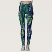 Leggings Elégant Tropical et Marine Palm Leaf Motif Yoga (Devant)