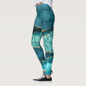 Leggings Elégant Turquoise et Parties scintillant or Ocean  (Gauche)