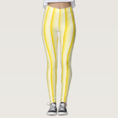 Leggings Elégant Vanille Jaune Couleurs Blanches Modèle (Devant)