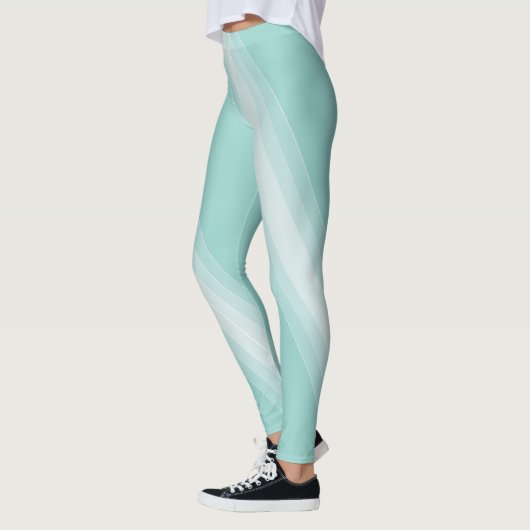 Leggings Elégant Vert Vert Blanc Chic Modèle Moderne (Gauche)