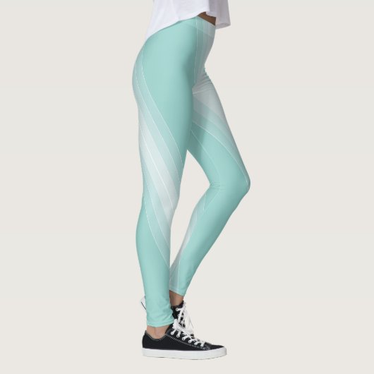 Leggings Elégant Vert Vert Blanc Chic Modèle Moderne (Droite)