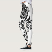 Leggings Elégant Vintage Damask Texture sans joint (Gauche)