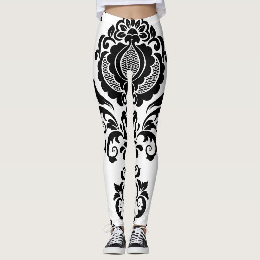 Leggings Elégant Vintage Damask Texture sans joint (Devant)