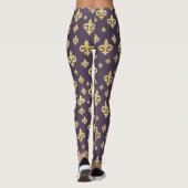 Leggings Élégant violet & or Fleur-de-Lis | Mardi Gras (Dos)
