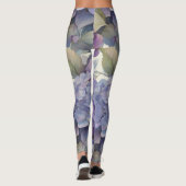 Leggings Elégante aquarelle bleu violet poussiéreuse (Dos)