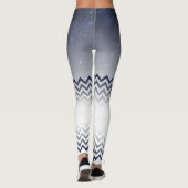 Leggings elegante blanco y azul con zigzag (Dos)