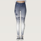Leggings elegante blanco y azul con zigzag (Devant)