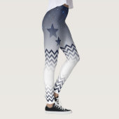 Leggings elegante blanco y azul con zigzag (Droite)