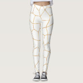Leggings Élégante collection de verre blanc doré moderne (Devant)