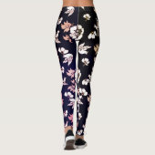 Leggings Elégante Colombe Et Fleurs En Arrière - plan Sombr (Dos)