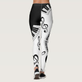 Leggings elegante con piano y notas musicales (Dos)