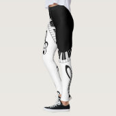 Leggings elegante con piano y notas musicales (Gauche)