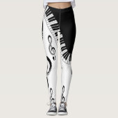 Leggings elegante con piano y notas musicales (Devant)