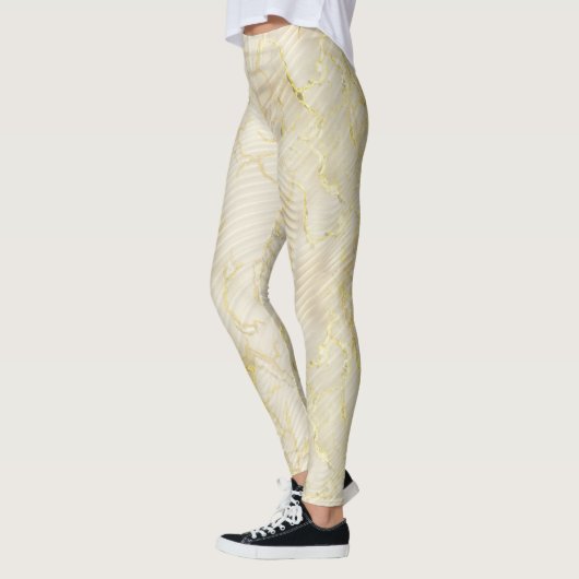 Leggings Elégante Crème Ripple & Or (Gauche)