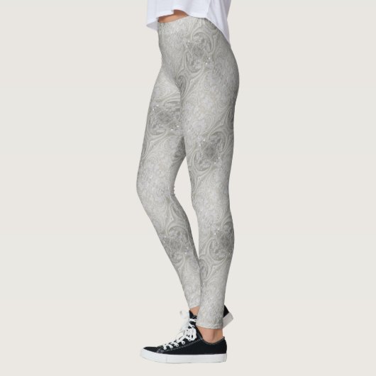 Leggings élégante dentelle de perle de rhinocéros blanc chi (Gauche)