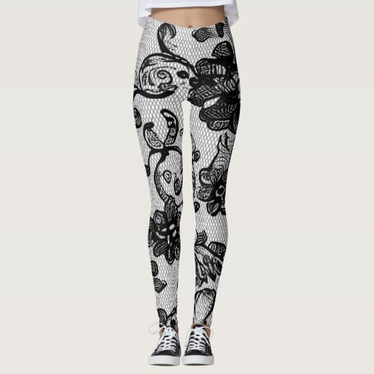 Leggings Élégante dentelle noire (Devant)