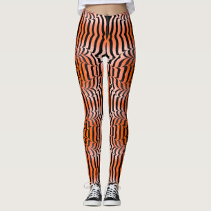 Leggings Elégante esthétique Peau de tigre orange et noir