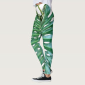 Leggings Elégante feuille de palmier tropicale jungle tropi (Gauche)