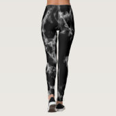 Leggings Élégante fille noire et Marbre blanc Motif (Dos)