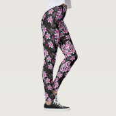 Leggings Élégante Fleur Rose Et Blanche (Droite)