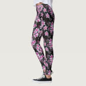 Leggings Élégante Fleur Rose Et Blanche (Gauche)