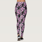 Leggings Élégante Fleur Rose Et Blanche (Dos)