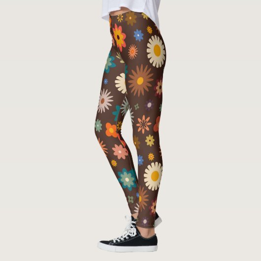 Leggings Elégante Floral Spring Watercolor Fleurs Femmes (Gauche)
