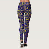 Leggings Élégante Gold Purple Saints Foil Motif Femmes (Dos)