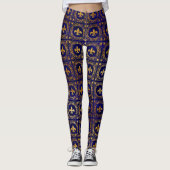 Leggings Élégante Gold Purple Saints Foil Motif Femmes (Devant)